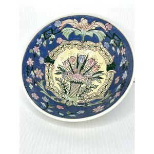 Blue White Chinoiserie Orchid Bowl Yellow Sears Vintage Excellent Condition